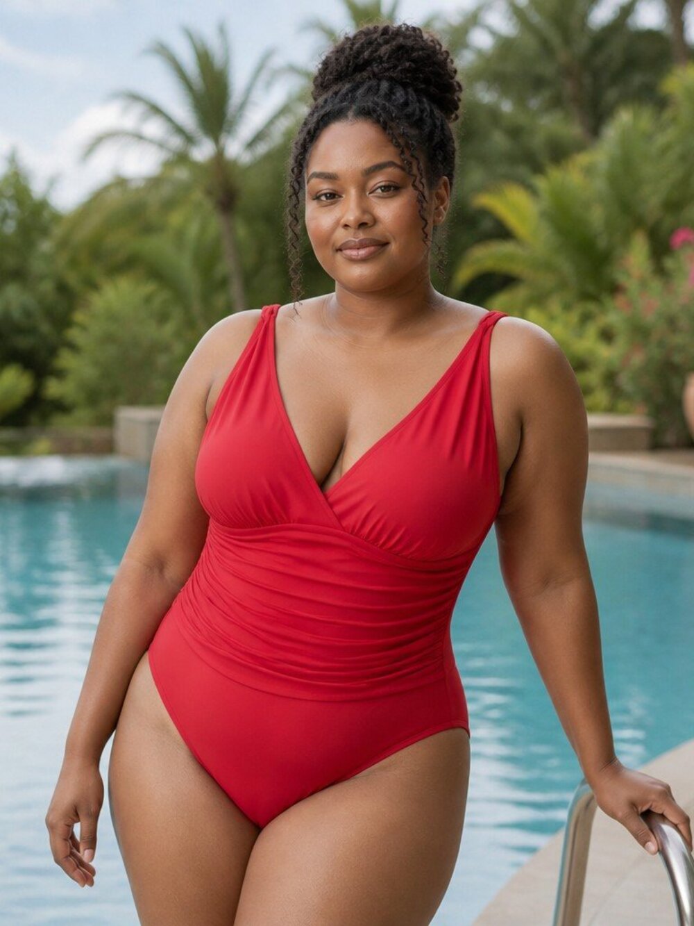 La Blanca by Rod Beattie red swimsuit one piece size 14